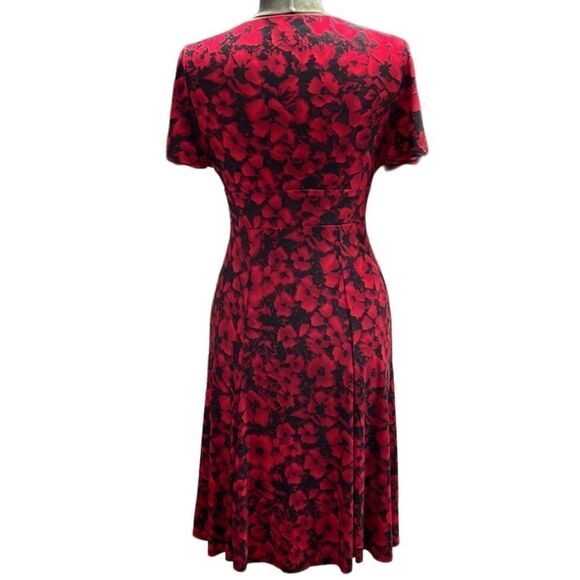 Chaps Ladies Black and Red Floral Dress, Size Small - Picture 5 of 8